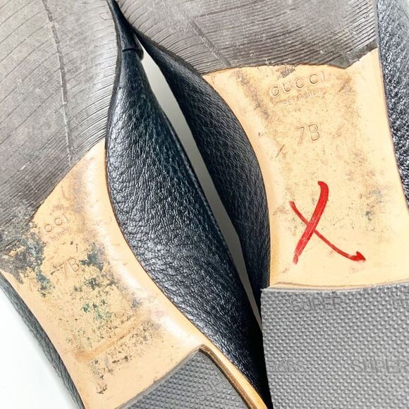 Gucci Classic Vintage Bamboo Horse Bit Black Leather Loafer Flats Women’s Size 7 - Picture 11 of 12